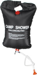 Ruilogod 20L 5 Gallons Black Foldable Solar Camping Camp Bathing Bag