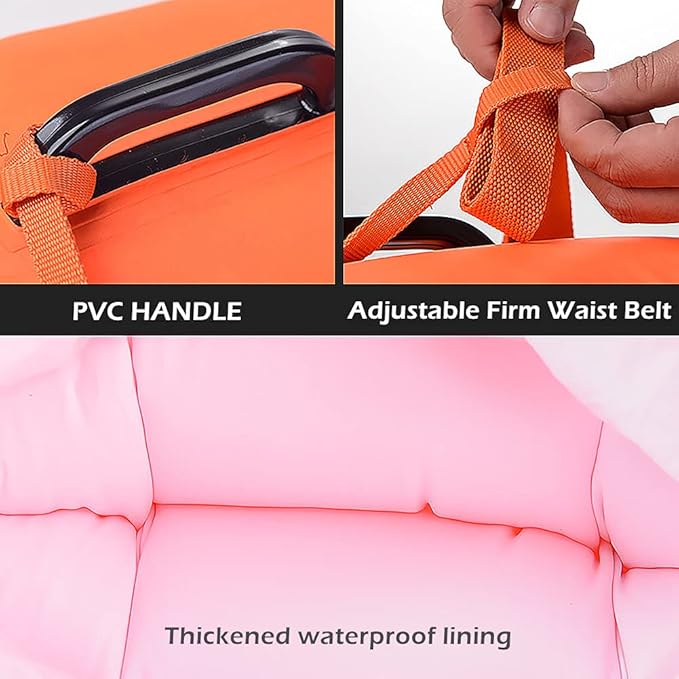 NuCamper Swim Buoy for Open Water Swimmers With Adjustable Waist Belt Waterproof Dry Bag Swim Bubble For Safty Swimming Training Snorkeling Kayaking BoatingBeach Bags Large Capacity 28L