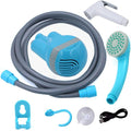 Haueeschoen Portable Shower Outdoor/Indoor USB Charging Handheld Rechargeable Showerhead Pumps with 2 Nozzles for Camping Travel Car Wash Swimming Pool