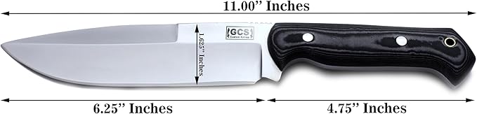 GCS Custom Handmade Black And White Handle D2 Tool Steel Buffalo Hide Sheath GCS 148