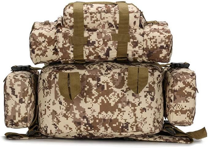 Outdoor Sports Pack Hiking Bag Tactical Rucksack Camo Knapsack Combat Camouflage Molle 55L Tactical Backpack - 3 Color Desert