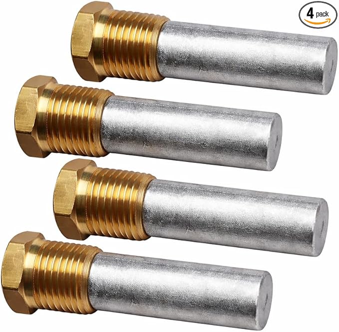 Engine Zinc Anode 1/2 NPT x 2 Compatible with 130-6628 &amp 68241 Cummins Marine Engine Fit Model 6BT 6BTA 4BT 6CTA QSB5.9 QSC8.3 QSM11 (4)