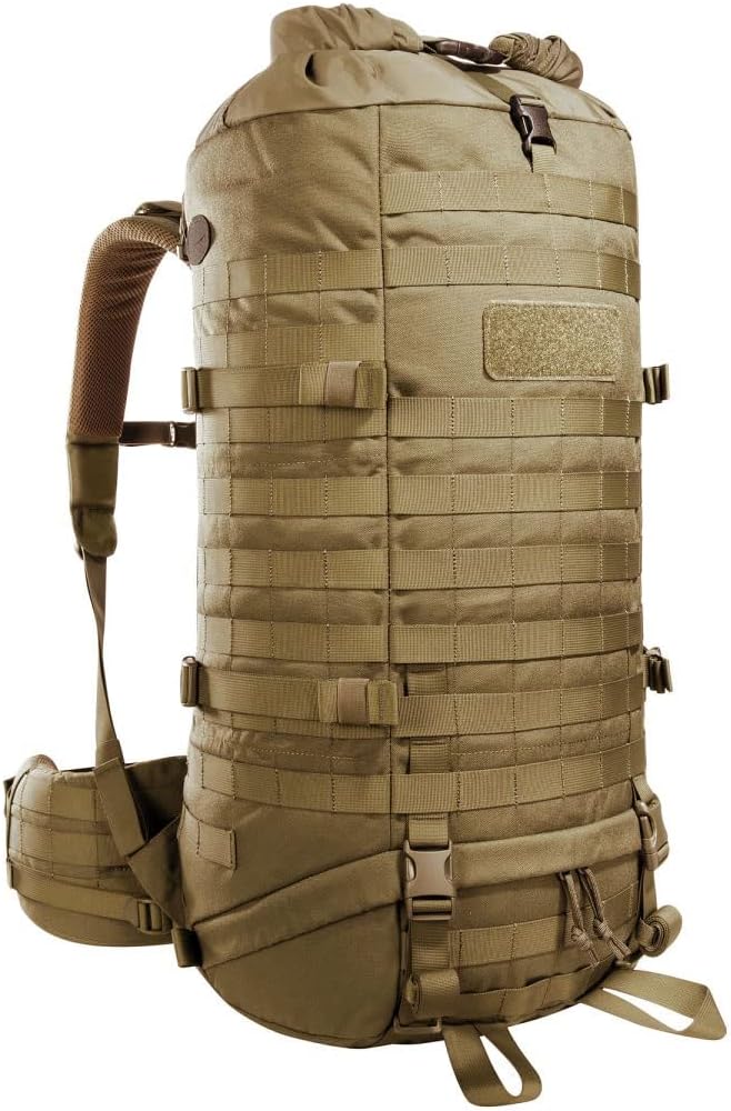 Tasmanian Tiger TT Base Pack 52 Modular Expandable Backpack 52 L to 65 L Volume Trekking Backpack with Molle System and Removable Waist Belt Coyote Brown
