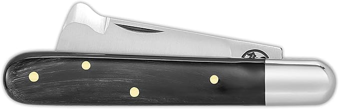 DUE BUOI 203C Professional Agriculture Pruning Grafting Knife for Budding Trimming Buffalo Horn Handle Böhler K720 Carbon Steel Blade (Professional Knife NOT an EDC Pocket Knife)