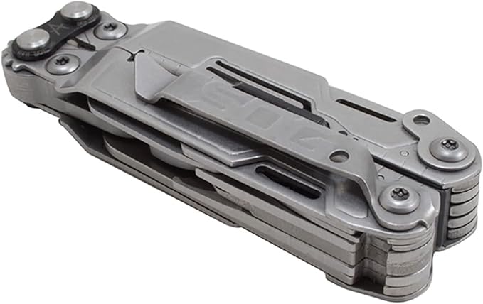 SOG PowerPint Mini Compact Stainless Steel Multi-Tool |18 Lightweight Specialty Tools &amp SOG Multitool Pliers Pocket Knife Stone Wash