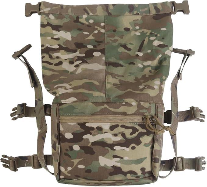 Tactical Chest Rig Expansion PackLarge Capacity MOLLE Admin Open Top PouchWaist Bag Expansion Pack for Split Chest Pack