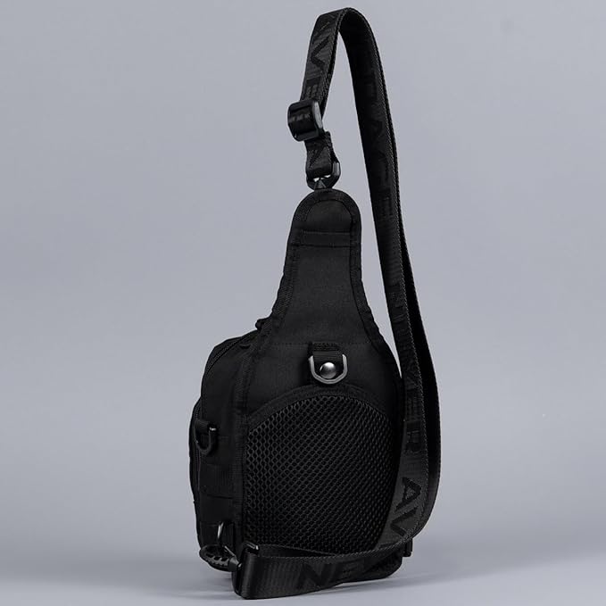 WOLFpak 4L Mini Tactical Sling Bag (Alpha Black) Compact Crossbody Backpack for Gym Travel &amp EDC | Tactical Shoulder Bag with Multiple Pockets – Lightweight Durable Sling Pack for Men &amp Wome