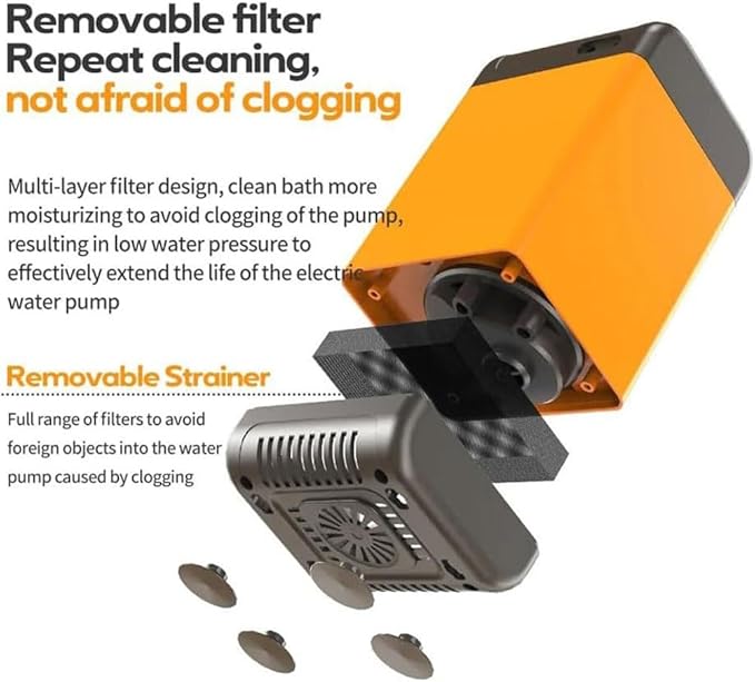 Portable Camping ShowerElectric Shower Pump with Intelligent Digital Display &amp 3 Spray Modes Shower HeadRechargeable Camping Shower with 7800mAh Batteryfor Hiking Travel