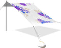 Beach Canopy with Windproof Ropes &amp Sandbags Beach Tent Sun Shade Sun Shelter for Camping Trips Fishing Backyard Fun or Picnics Purple Flowers