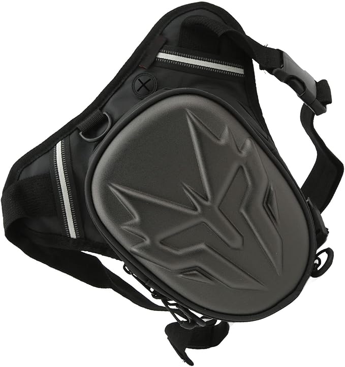 Motorcycle Leg Bag Thigh Packs PVC Matte Outdoor Carbon Fiber Drop Leg Bag Multifunctional Crossbody Shoulder Bag for Riding Travel Hiking (Matte Grey)