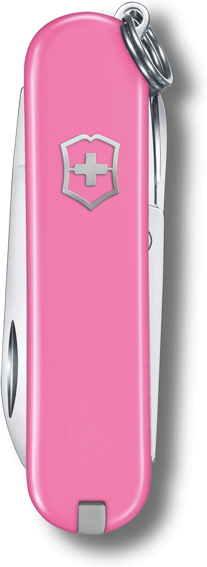 Victorinox Classic SD Swiss Army Knife Compact 7 Functions Swiss Made Pocket Knife with Small Blade Screwdriver and Key Ring - Cherry Blossom (Pink)