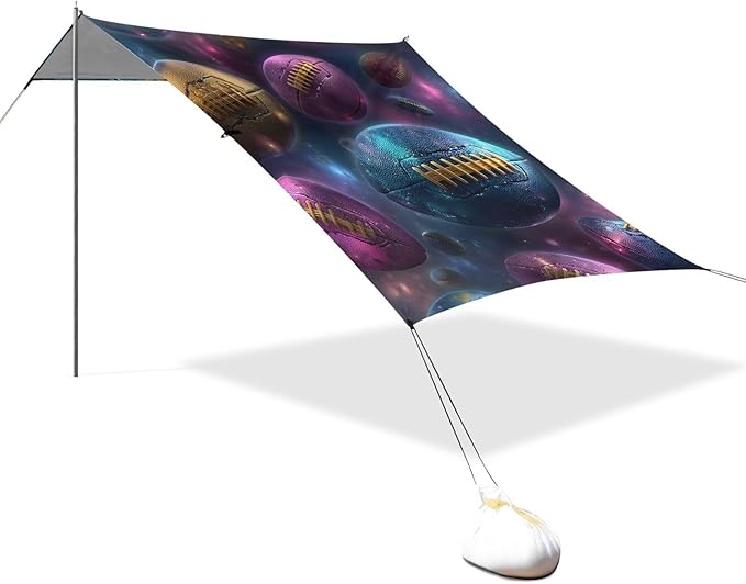ALAZA Rugby Pattern Beach Tent Sun Shelter Portable Canopy Sunshade for Outdoor Camping Picnics Backyard Fun 10x9 ft