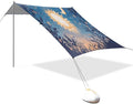 Sun Moon Art Beach Tent Sun Shelter Set UPF50+ UV Protection 10.5 x 9.19 FT Camping Shade Canopy with Sandbags Sand Anchors Carrying Bag and Others