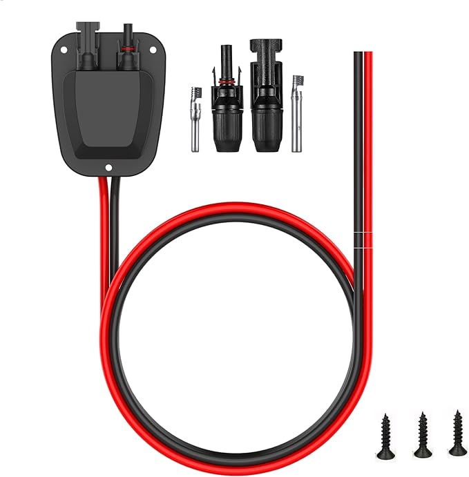 Solar Weatherproof Entry Gland Entry Housing Through RV roof Solar Entry housing with 10AWG Solar Extension Cable Solar Connector Solar Project on RV Campervan Van