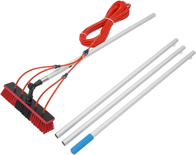 13Feet Reach Solar Panel Cleaning Brush &amp Pole Water Fed Pole KitSuitable for high Windows Cleaning Solar photovoltaic Panel Cleaning and Cleaning Cars Trucks Vans caravans Windows