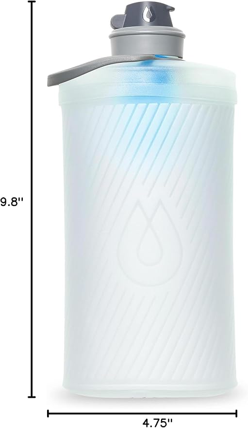 HydraPak Flux+ 1.5L Filter Kit - Collapsible Backpacking Water Bottle - BPA Free Ultra Light Spill-Proof Twist Cap Clear