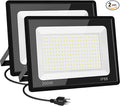 2 Pack 300W LED Flood Light Outdoor2000W Equivalent 36000LM 6000K Daylight White Super Bright FloodLight with PlugIP66 Waterproof Commercial Lighting for Sports FieldsCountsArenaStadium
