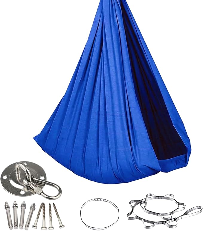 Hammock Swing Kids Elastic Comfort Support Foldable Travel Camping Hammock Sturdy Safe Construction Quick Setup Feature Backyard Garden Play Necessary Children Bedroom 110.24x39.37x0.39 Inches