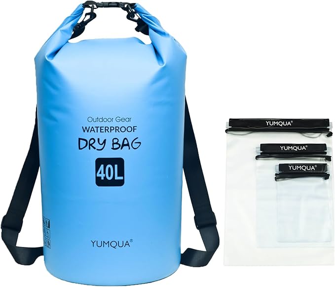UMQUA 40L Waterproof Dry Bag Bundle with 3 Piece Waterproof Pouches