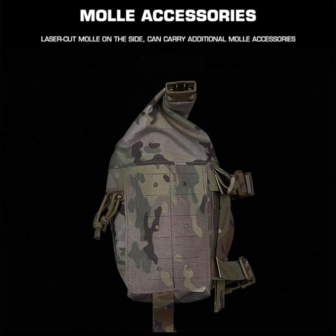 Tactical Chest Rig Expansion PackLarge Capacity MOLLE Admin Open Top PouchWaist Bag Expansion Pack for Split Chest Pack