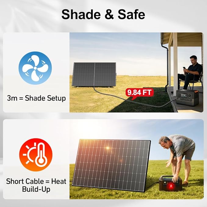 DOKIO 400W 31V Mono Solar Panel - Works for 12V/24V Systems Equipped with 9.84ft MC4 Wiring Perfect for Gardens Courtyards Greenhouses Sheds Terraces &amp Off-Grid Battery Charging