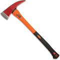 Black Legion Firefighter Axe | All-Stainless Steel Construction | Striking Red Axe Head | No-Slip Rubberized Handle | 4 Blade | 23 1/2 Overall