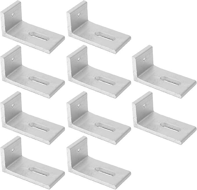 10Pcs Solar Panel Mounting Brackets L Foot Solar Roof Mount Aluminum Alloy Solar Panel Bracket Kit Glossy Photovoltaic Brackets for Roof PV System 3.14x1.57x1.57in