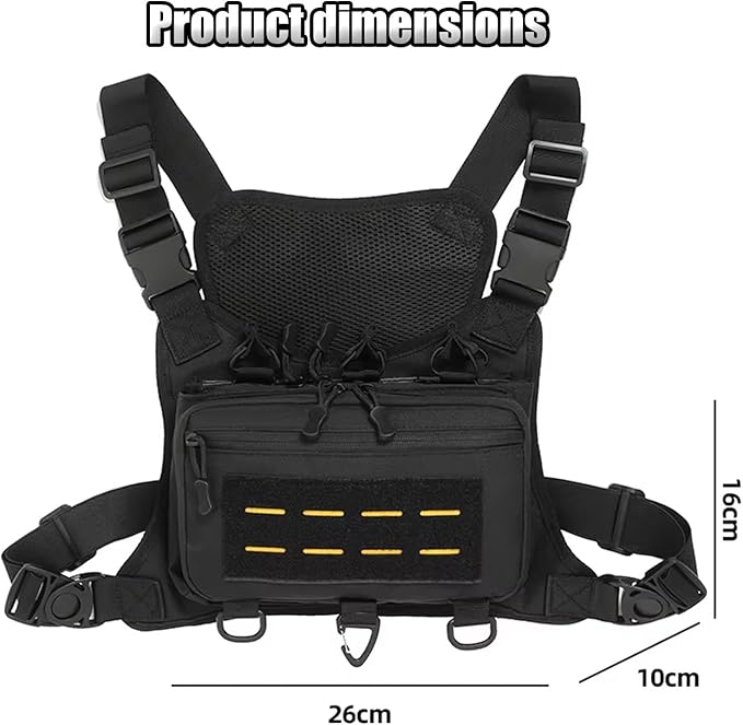 Tactical Chest Pack EDC Chest Bag Utility Molle Chest Rig Fishing Chest Pouch for Daily Life Cycling Camping Hiking