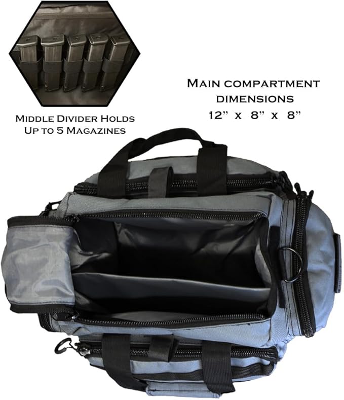 Exos Tactical Range Bag - Medium Size Range Bag for Shooting - Gun Case for Handguns Ammo Storage Tactical Backpack Molle Webbing Free Subdued USA Patch