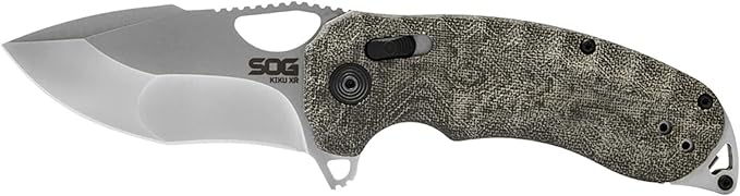 SOG Kiku Quick-Opening Sharp Ambidextrous Pocket Folding Knives with Linen Micarta Handle | CTS XHP Steel XR Lock