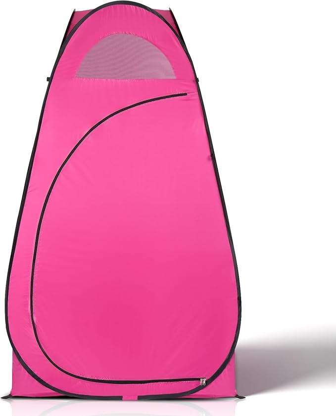 Pop Up Pod - Privacy Shower Tent with Carry Bag Dressing Room Instant Portable Toilet Stall for Camping Beach or Tailgate (Pink)