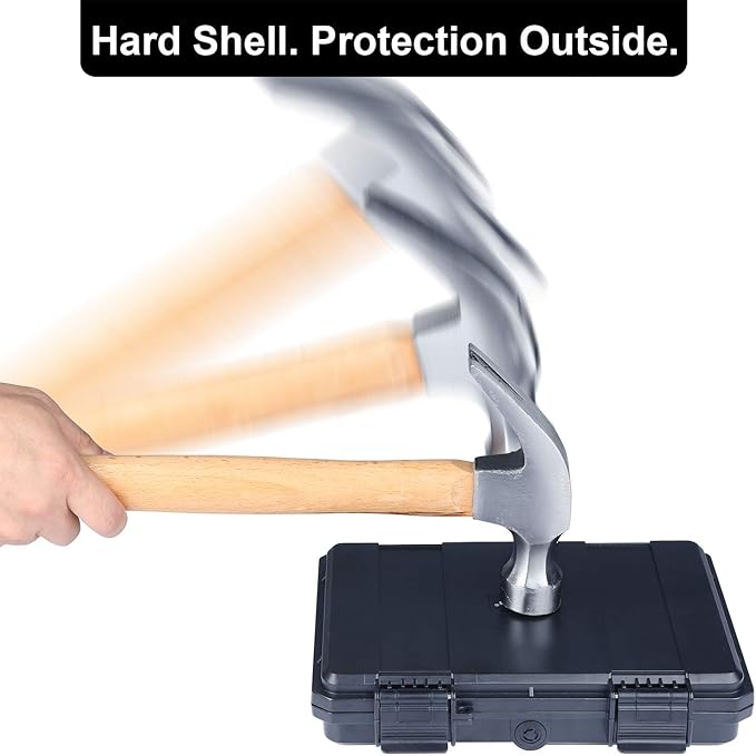 Lykus HC-2110 Mini Hard Case Dry Box with Foam Insert Interior Size 8.27x5.91x1.46 inch IP66 Splash-Proof