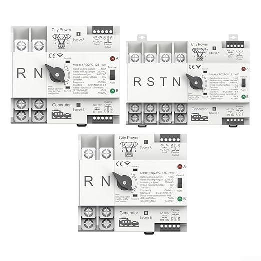 WiFi Smart Dual Power Automatic Transfer Switch 125A AC110V/220V/400V Timer Relay for ATS Electrical Control System