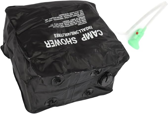 40L Solar Camp Shower Bag PVC Rubber Plastic Cloth Texture Proof Coating for Outdoor Use - Large Capacity Solar Heating Technology Ideal for Camping and Hiking