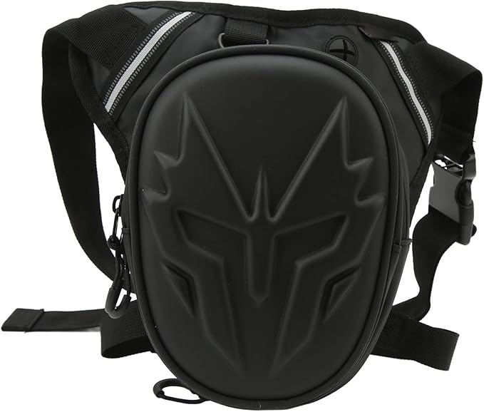 Motorcycle Leg Bag Thigh Packs PVC Matte Outdoor Carbon Fiber Drop Leg Bag Multifunctional Crossbody Shoulder Bag for Riding Travel Hiking (Frosted Black)