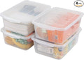 14 Quart Plastic Latching Storage Bin with Lid Clear Stackable Fridge Organizer Box 4 Packs