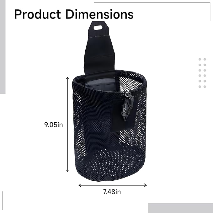 Mesh Dump Pouch Foldable Drawstring Recovery Bag For Outdoor Lightweight Nylon Waist Bag For Hunting Saddle Accessories