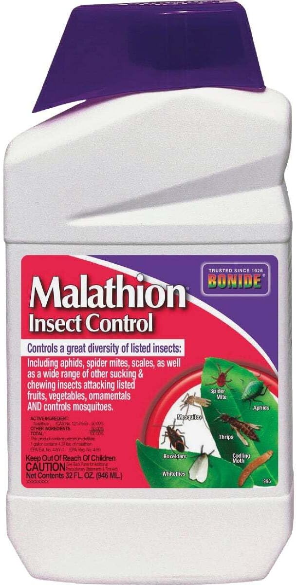 Bonide Malathion Insect Control 32 oz Ready-to-Mix Concentrate Bug &amp Spider Mite Killer for Outdoor Garden Use