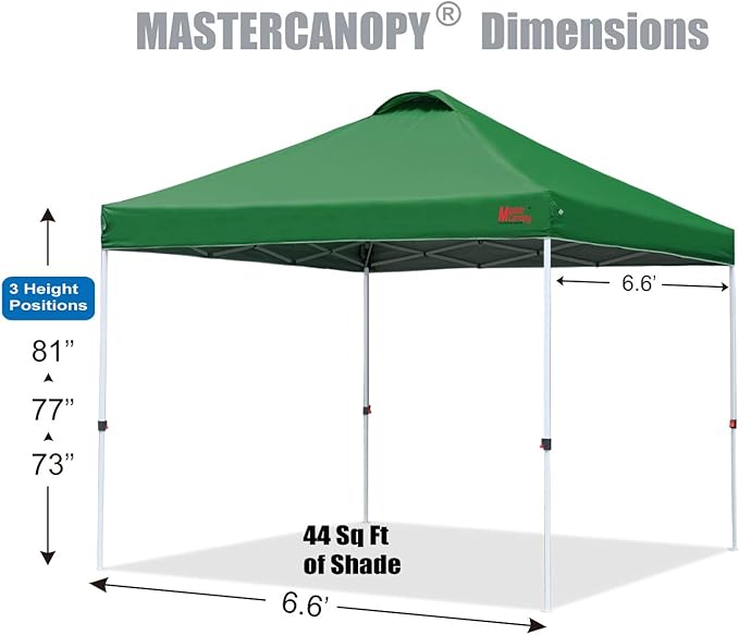 MASTERCANOPY Durable Pop-up Canopy Tent with Roller Bag (Forest Green)