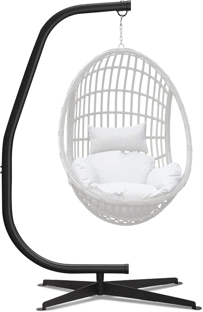 Hammock Chair Rack Portable Heavy Duty Solid Steel Holder Outdoor Indoor Hanging Chair Frame C Mount for Air Porch Swing Chair w/Weatherproof FinishOffset Base360 Degree Rotation-10set