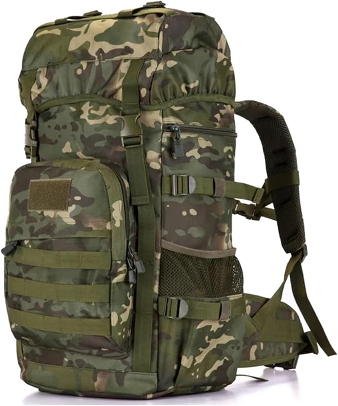 Genérico Compatible For Tactical Men's Backpack GearWaterproof Trekking Hunting Bag Outdoor Bags 50L(Black cp)