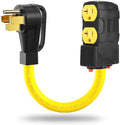 50 Amp to 110 RV Generator Adapter Cord 4 Prong 220V to 110V Adapter Plug NEMA 14-50P to Four 5-15R/5-20R Household Outlets with 20 Amp Circuit Breaker