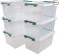 20 Quart Clear Latching Boxes Plastic Storage Bins with Lids Set of 6