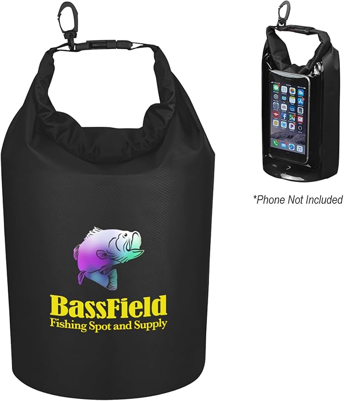 Waterproof Dry Bag With Window Customize Text Name or Personalized Image $5.97 Each - Sold in Pack of 50 - Black