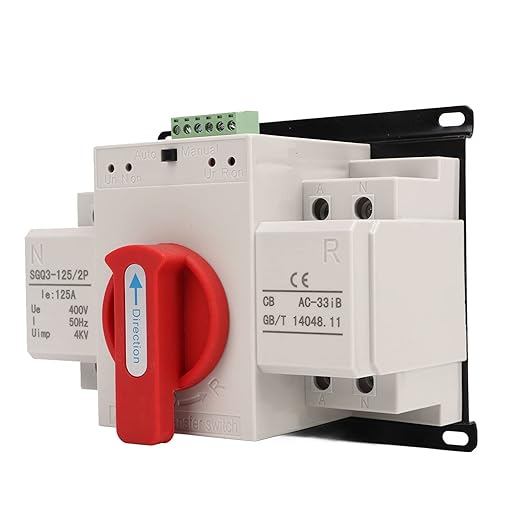 Oumefar Generator Changeover Switch Red Handle Power Automatic Transfer Switch 400V 125A for Factory Electronicswitch 125 amp Transfer Switch
