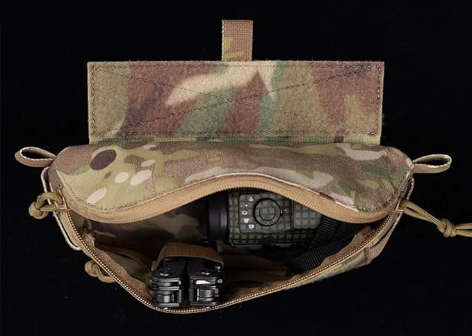 Dual Purpose Airsoft Drop Pouch Tactical Plate Hanger Fanny Bag Abdominal Dangler Hunting Vest(CP)