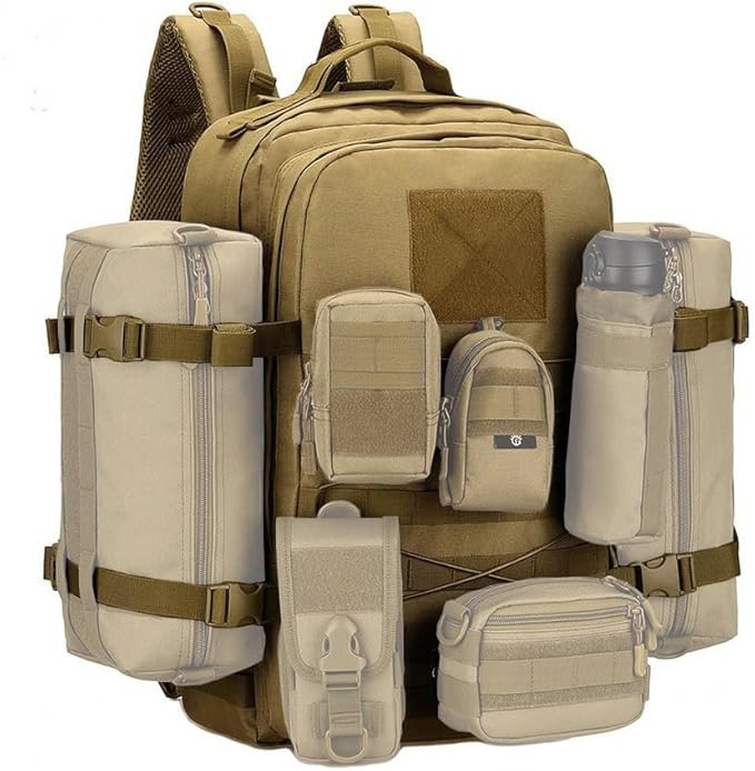 Jungle Leopard 45L Backpack Tactical Hunting Molle Rucksack Travel Hiking Camping Climbing Sport Large Shoulder Bag(ACU)