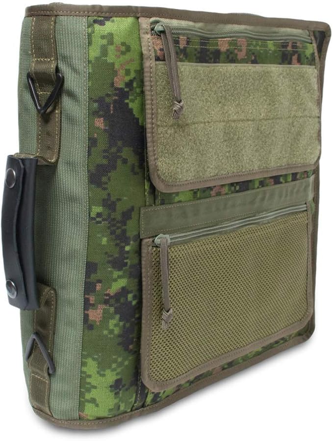 TACTICAL NOTEBOOK COVERS Tactical 3-Ring Binder Cover System | Zippered Padfolio Organizer Bag with Leather Handle | Fits 3” to 4” Binders | Durable Field Use Organizer (Canadian Digital Camo)
