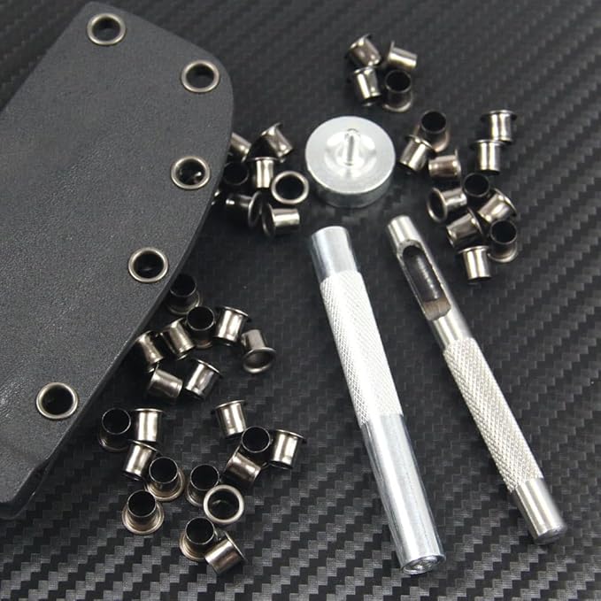 1 Set CNC Eyelet Rivet Punch Installation Tool Fits for Kydex Sheath Knife Case DIY Making Accessory(Medium)