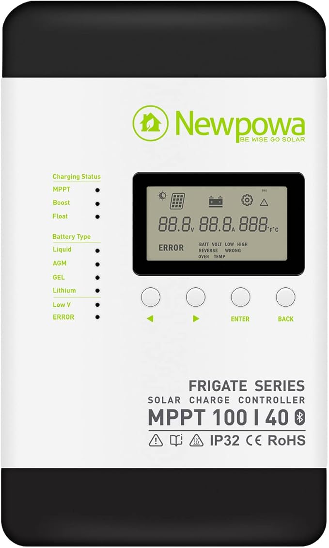 Newpowa 220 Watt 12 Volt Solar Panel Kit 220W 12V Solar Charge Starter Kit +40A MPPT Charge Controller+Mounting Z Brackets+Cable Solar Power System for Home Camping Boat RV Off Grid Applications